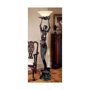   The Goddess Offering Mermaid Sculptural Floor Lamp