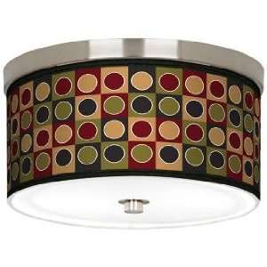  Dotted Squares Nickel 10 1/4 Wide Ceiling Light