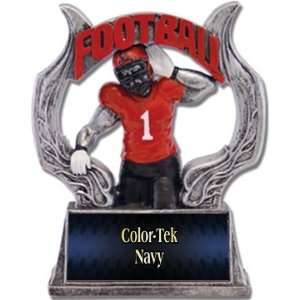 Hasty Awards 6 Custom Football Ultimate Resin Trophies NAVY COLOR TEK 