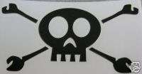 Black Skull & Crossbones, Punk Pirate Decal Sticker  