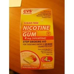  CVS Nicotine Polacrilex Nicotine Gum Fruit Wave Sugar Free 