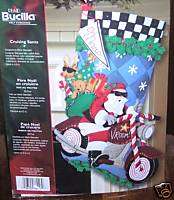 Bucilla MOTORCYCLE CRUISING SANTA Felt Stocking Kit  