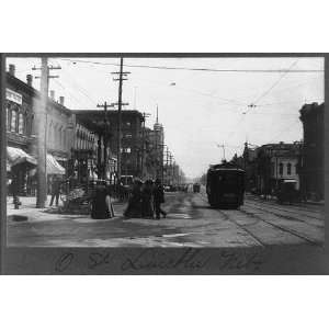  O. Street, Lincoln, Neb, NE 1901,streetcar,wagons,horse 
