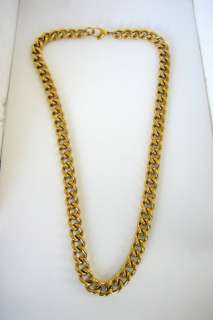 Gold Plated Stainless steel Mens Solid Cuban Link 24 Heavy Necklace 