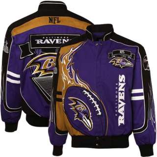 Baltimore Ravens Purple Gold Red Zone Full Button Twill Jacket 