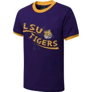  LSU Tigers Youth Purple Scattershot Ringer T Shirt