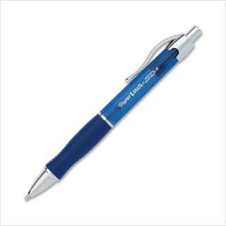 Paper Mate Apex Retractable Ballpoint Pen, 1.6 mm, Black/Blue Ink, 12 