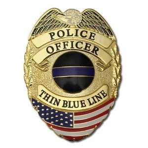  Police Officer Thin Blue Line Flag Badge 