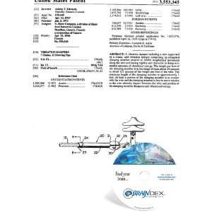  NEW Patent CD for VIBRATION DAMPERS 
