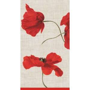   Dancing Poppies 3 Ply Paper Guest Towel, 30 Count, Ivory Home
