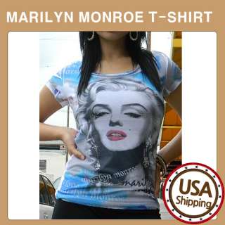 DAMO Marilyn Monroe T Shirt Sublimation with Stone  