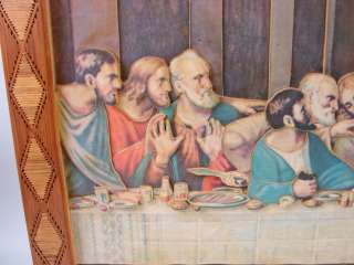   Wood Art Painting Plaque Jesus Religious Leonardo Da Vinci  