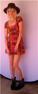 Betsey Johnson* Vintage Retro Style Colorful Fun Summer Mini Dress SZ 