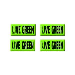  Live Green   Recycle   3D Domed Set of 4 Stickers 