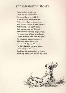 Dalmatian Illustration and Poem   1947 M. Dennis  