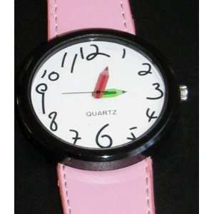  Pink Leather Watch Art Watch Large Artsy Watch with Big 