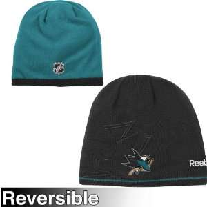 Reebok San Jose Sharks Youth Center Ice Reversible Knit Hat One Size 