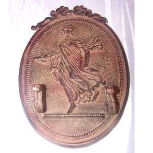  Grecian Lady Iron Plaque with Hooks 