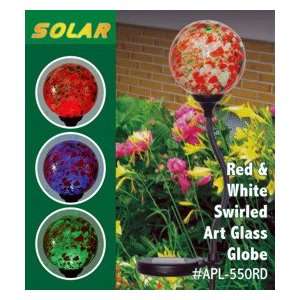  RED Solar Garden Globe or Ball Stake Psychadelic & Color 