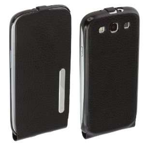  Samsung Galaxy S3 Leather Flip Case   Black Electronics