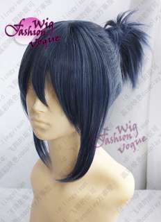 Future City NO.6 Nezumi Cosplay Short Blue Hair Wig Pigtail  