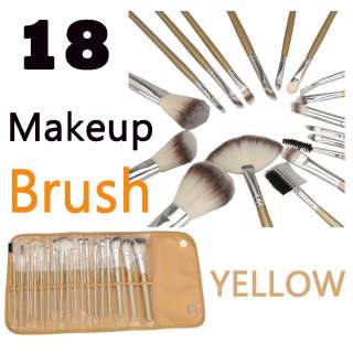 New Pro 18 Pcs Cosmetic Make Up Makeup Brush Set+Case  