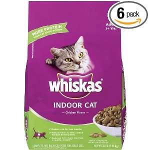 Whiskas Hairball Control Dry Food for Indoor Cats, 3 Pounds Bags (Pack 