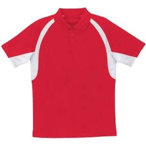   Badger Performance Hook Polo Shirts RED/WHITE AL