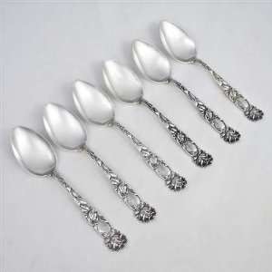 Bridal Rose by Alvin, Sterling Dessert Place Spoon, Set of 