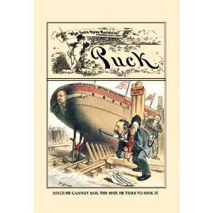  Puck Magazine Cannot Sail, Try to Sink 16X24 Giclee Paper 