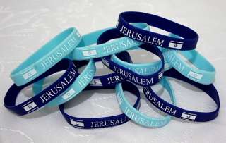 Lot of 12 JERUSALEM Bracelet Jewish Rubber Wristbands  