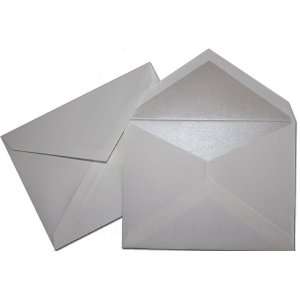  Crane 100% Cotton   Pearl White Envelopes with Silver 