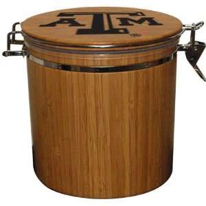 Texas A&M Aggies Large Laser Engraved Bamboo Canister  