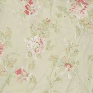   Percale Cotton Sheeting Rose Trellis White/Green Fabric By The Yard