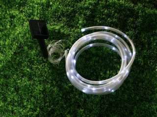 Solar Rope 50 LED String Garden Light In/Out WHITE ROPE  