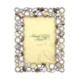  Ashleigh Manor 4 by 6 Inch Beaded Circles Frame, Pewter 