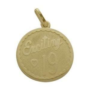   Yellow Gold Exciting #19 Age Expression Pendant with 20 chain