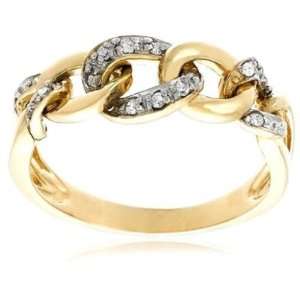 10k Yellow Gold Diamond Link Ring (1/10 cttw, I J Color, I2 I3 Clarity 