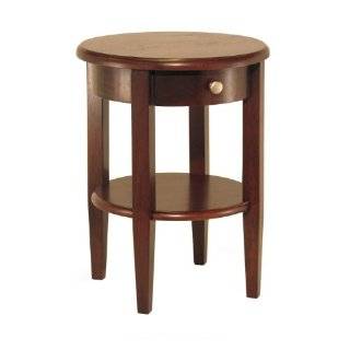 Concord Round End Table with Drawer and Shelf