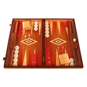   Wood Backgammon Set   Board Game   Large, Brown / Red Toys & Games