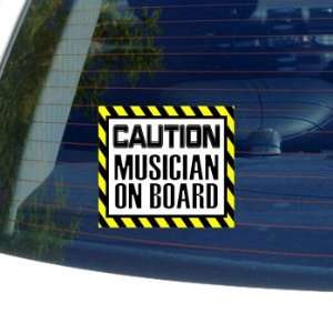  Caution Musician on Board   Window Bumper Laptop Sticker 