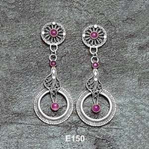  Long and Roung Ethnic Filigree Earrings