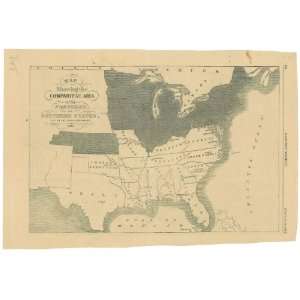  Civil War Map Map showing the comparative area of the 