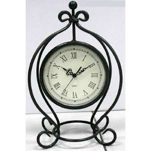 Infinity Instruments Pewter Gray Iron Desktop and Tabletop Clock