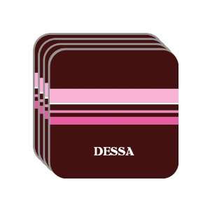 Personal Name Gift   DESSA Set of 4 Mini Mousepad Coasters (pink 