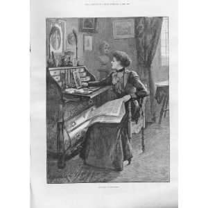   Mentioned In Papers Antique Print Soldiers Wife 1899
