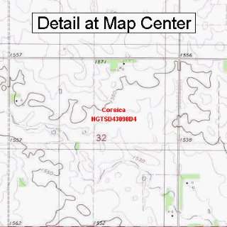   Topographic Quadrangle Map   Corsica, South Dakota (Folded/Waterproof