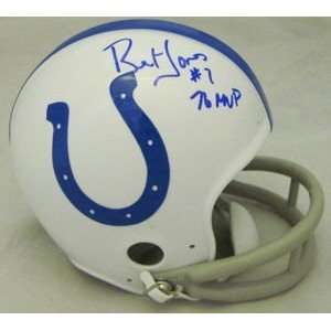  NEW Bert Jones SIGNED Colts Throwback 2BAR Mini Helmet 