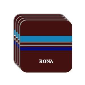 Personal Name Gift   RONA Set of 4 Mini Mousepad Coasters (blue 