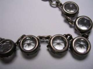   VINTAGE PASTE OPENBACK DECO SILVERPLATE RIVIERE NECKLACE NR  